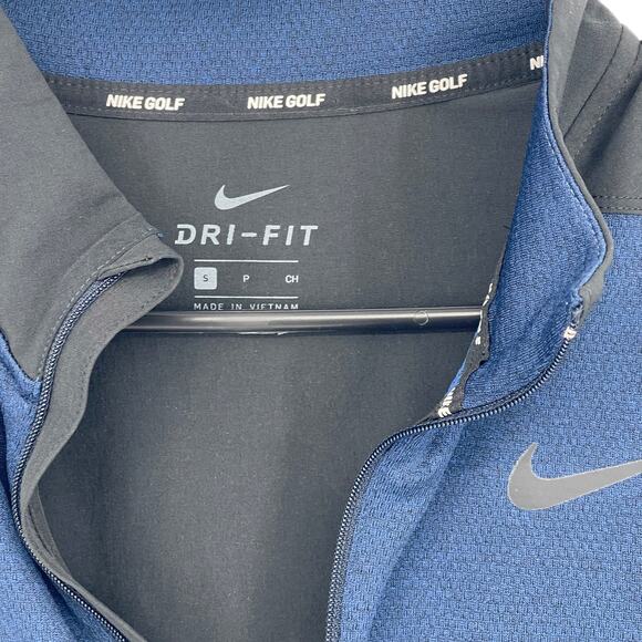 Nike Golf Dri-FIT Quarter Zip Pullover Long Sleeve Shirt Blue Black Men’s Size S - Picture 5 of 8